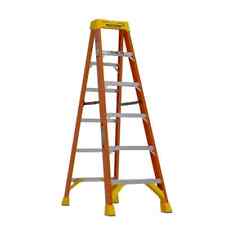 6 Ft. Fiberglass Step Ladder 10 Ft. Reach Height With 300 Lb. Load Capacity