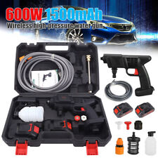 600w Cordless Pressure Washer Gun Portable Power Washer W Nozzle 2pcs Battery