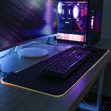 Led Gaming Mouse Pad Large Rgb Extended Mousepad Keyboard Desk Anti-slip Mat New