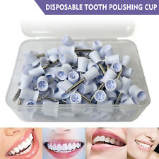 100pcs Dental Disposable Tooth Polishing Cups Prophy Polish Cups Brushes Rubber