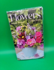 2024-2025 Flowers 2-year Monthly Pocket Planner Date Book 6.5 X 3.75