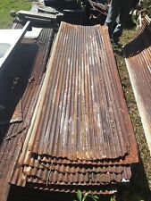 One Vintage 8 Ft Corrugated Roof Panel Tin Old Rusty Metal Pick Up Only 105-18j
