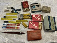 Vintage Lot Office Desk Supplies Paper Clips Paper Reinforcers Pencils Lead