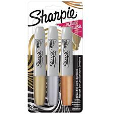 Sharpie Metallic Permanent Markers Chisel Tip Assorted Colors 3 Count