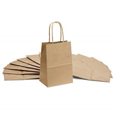 Gssusa 100pcs Brown Kraft Paper Bags 5.25 X 3.75 X 8handled Shopping Gift