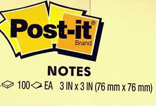 Genuine 3m Post-it Brand Notes 3x3 Inch 100 Sheet Pad Canary Yellow Save On Qty
