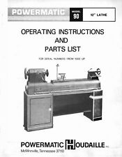 Wood Lathe Operating Inst. Parts List Manual Powermatic Model 90-12inch Pm36