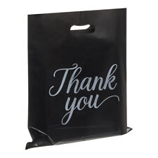100 Pack Thank You Business Bags For Boutique Merchandise Black 12 X 15 In