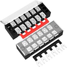 35a Terminal Block 6 Position Screw Terminal Strip Dual Row With Cover 6 Posit
