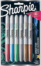 Sharpie Metallic Permanent Markers Durable Fine Point Assorted Colors 6-count