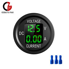 Dual Digital Voltmeter Ammeter 5v-48v 0-10a Round Led Panel For Car Waterproof