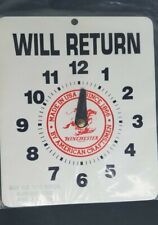 Vtg Winchester Will Return Sign With Us War Bonds Stamp On Bottom Front Clock