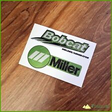 Miller Welder Generator Bobcat Silver Green Laminated Decals Stickers Set