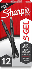 Sharpie S-gel Gel Pens Bold Point 1.0mm Black Ink Gel Pen 12 Count