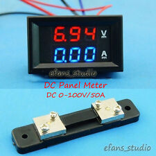 Dc 0-100v 50a Digital Led Voltmeter Ammeter Amp Volt Tester Meter Shunt 12v 24v