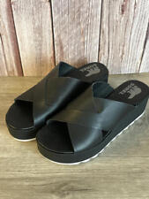 New Sorel Black Cameron Flatform Mule Sandal Size 8.5 Nib