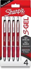 New Sharpie S-gel Gel Pens Sleek Metal Barrel Crimson Red Medium Point 0.7mm Pen