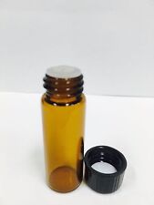 12 Pcs 1 Dram Amber Glass Vials Worifice Reducer And Caps 15mmx45mm