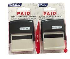 Bazic 6303 Self Ink Ing Rubber Stamp Paid Red Ink 2 Pk