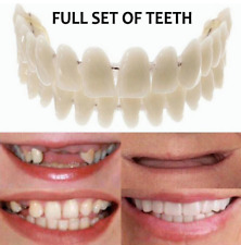 Snap On Upper Lower False Teeth Dental Veneers Dentures Fake Tooth Cover