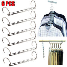 6pcs Wonder Metal Magic Hanger Clothes Rack Hooks Space Saver Closet Organizers