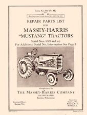 Massey Harris Mustang Tractor Parts Book Manual 1001up