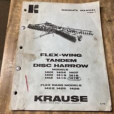 Krause Owners Manual Flex-wing Tandem Disc Harrow 21js1595-m11