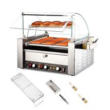 30 Hot Dog 11 Roller Bun Warmer Grill Cooker Machine Electric Wcover 2000w