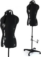Dress Form Adjustable Mannequin For Sewing Female Size 6-14 Small Black