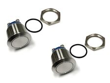 2 Pc Stainless Steel Momentary Metal Push Button Switch 19mm Waterproof Marine