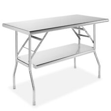 Open Box - Stainless Steel Folding Commercial Prep Table W Undershelf 48 X 24