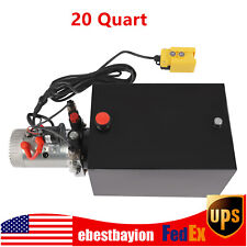 20 Quart Single Acting Hydraulic Pump Dump Trailer Lift Unit Pack Power Unit