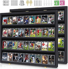 36 Graded Baseball Sports Card Display Case For Collectibles Black Wall Mount