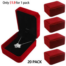 Wholesale 20pcs Velvet Necklace Pendant Jewelry Gift Box Earring Storage Case