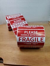 Please Handle With Care Fragile Stickers 2 X 3 Self Adhesive Lot Of 100