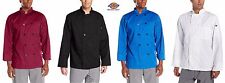 Dickies Mens Paolo Classic Chef Coat Basic Long Sleeve Chef Jackets Dc122