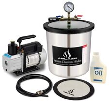 Ablaze 3 Gallon Stainless Steel Vacuum Degassing Chamber And 3 Cfm Single Stage