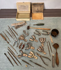 Unusual Lot Of Antiquevintage Dentist-prosthodontist-tools-dentures-teeth-parts