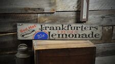 Frankfurters Lemonade Hot Dog Sign - Rustic Hand Made Wooden Sign