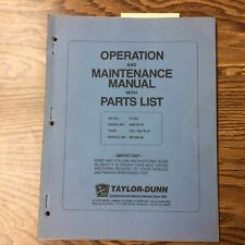 Taylor-dunn R3-80 Operation Maintenance Service Parts Manual Electric Vehicle