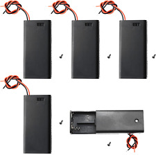 Qteatak 5pcs 2x 1.5v Aa Battery Holder Case With Onoff Switch And Wire Leads