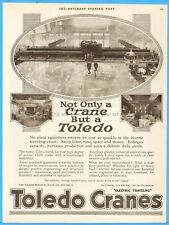 1919 Toledo Bridge Crane Co Ohio Electric Overhead Factory Vintage Photo Ad