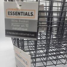 Wire Storage Baskets - Black - Metal Desk Organizer Kitchen Bin - 9 Pack