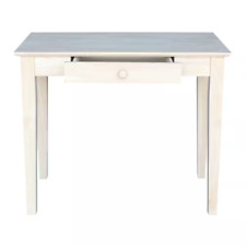 Unfinished Solid Wood Writing Desk W Storage Drawer Home Office Console Table