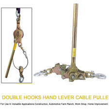 2ton Power Puller Hand Winch Steel Cable Come Along Tighter With 2 Hooks 4400lbs