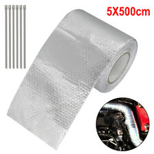 16ft Silver Fiberglass Wrap Barrier Tape Heat Shield Roll Exhaust Car Protection