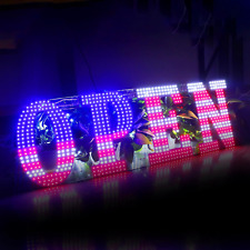 Usa Flag Open Sign 40x14 Large Led Open Sign Open Sign For Business With Han