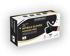 Schneider Black Nitrile Gloves 5 Mil Latex Powder Free