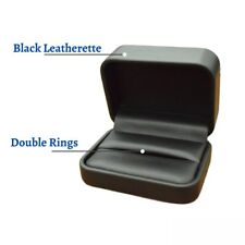 Novel Box Black Leatherette Jewelry Double Ring Box Jewelry Gift Box