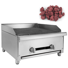 New 24 Commercial Broiler Gas Grill Propane Wlava Rock Charbroiler Restaurant